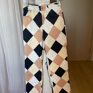 Y2K diamond patterned pants